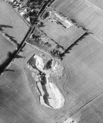 1947 aerial view of the Harestock sandpits